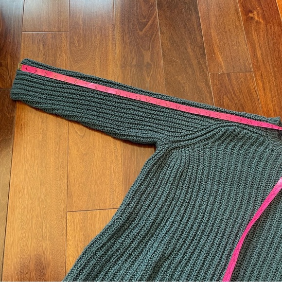 Eileen Fisher Chunky Knit Cotton Sweater Blue Ribbed Crew Neck Raglan Sleeve S P - Picture 13 of 13